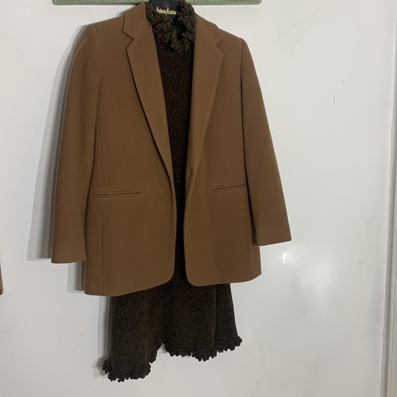 Vintage style works acrylic long sleeve brown sweater dress women’s size medium - Picture 7 of 8